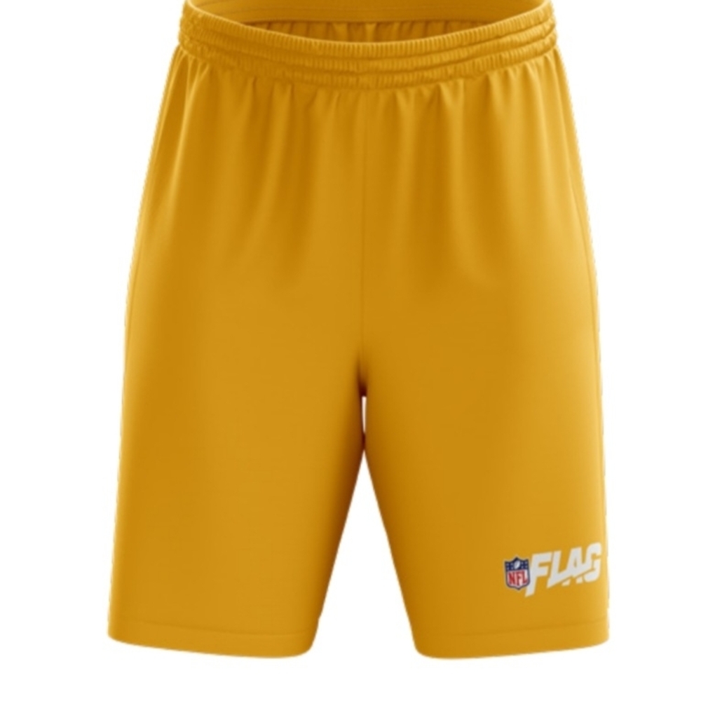 NFL FLAG Shorts Adult Size Small Gold Flag Football Drawstring NEW
